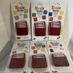 New Sizzix Sizzlits Sets X 6 Baby Halloween Heart Funky Set Doodle Dies Flower